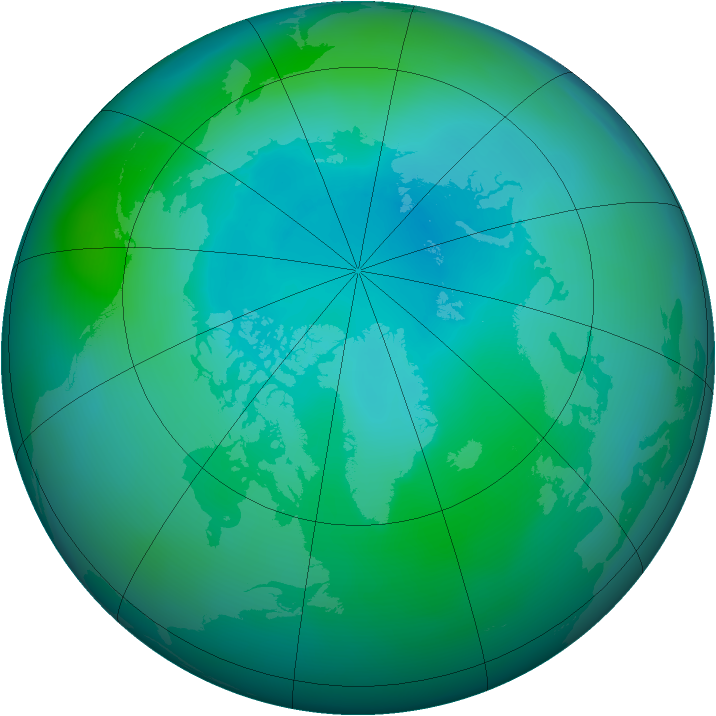 Arctic ozone map for September 2011